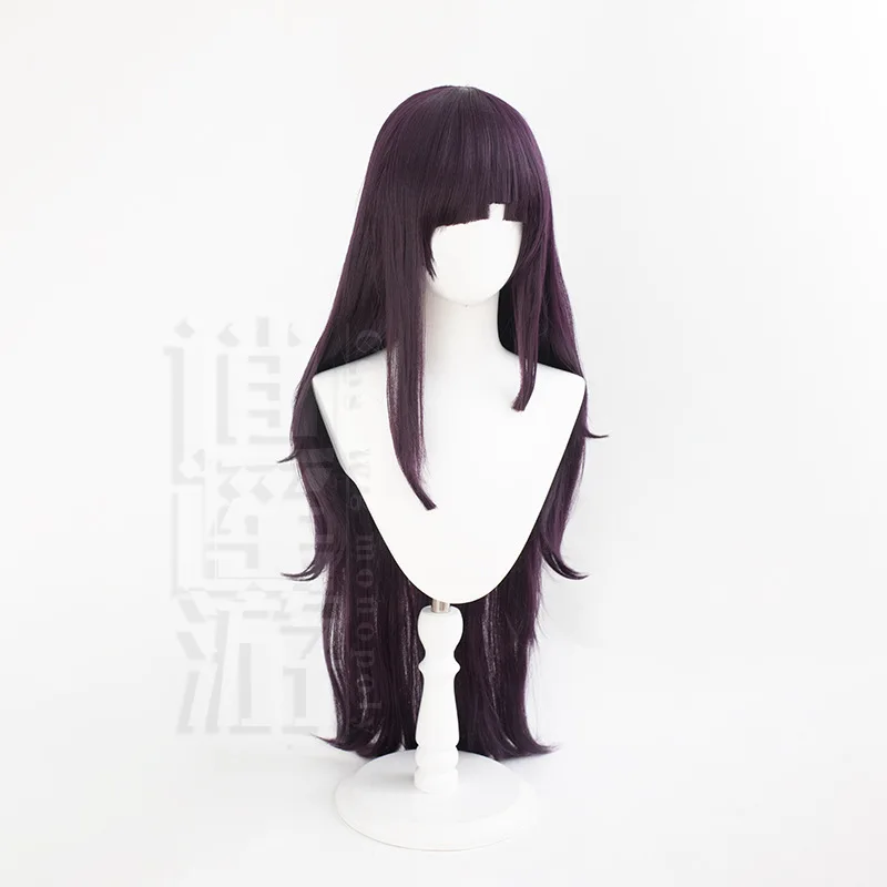 Danganronpa Mikan Tsumiki Cosplay Wig, Simulation Scalp Top & Messy Purple Hair Halloween Gift