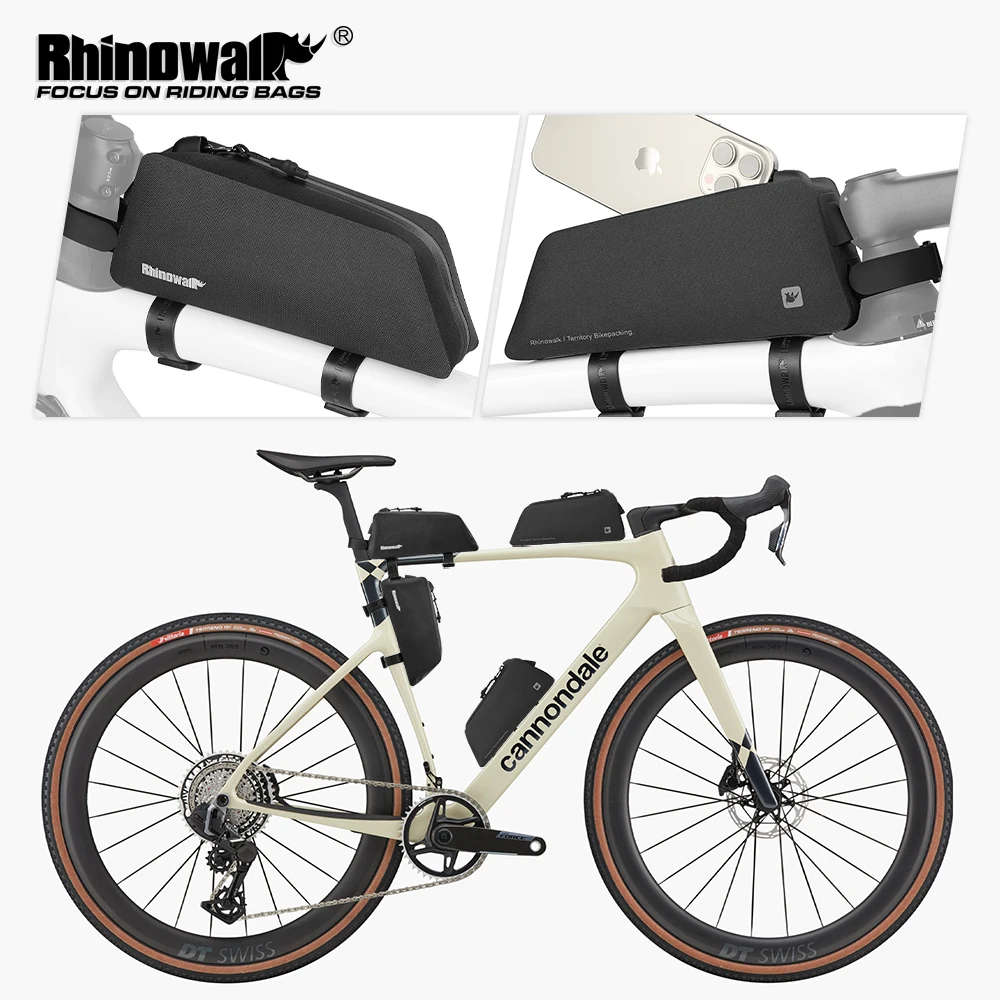 

Водонепроницаемая сумка на раму велосипеда Rhinowalk 1 л, крепление на верхнюю трубу или под седло, на винтах или ремнях, для MTB, шоссейных велосипедов, велопоездок