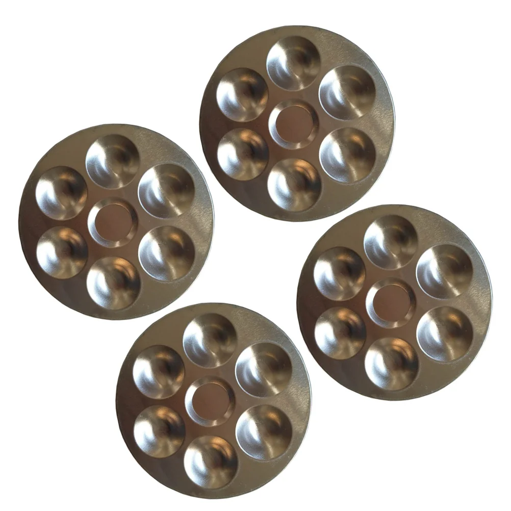 

4Pcs 6 Holes Aluminum Color Palette Durable Long Lasting Easy to Carry Space Saving for All Painting Needs Color Palette