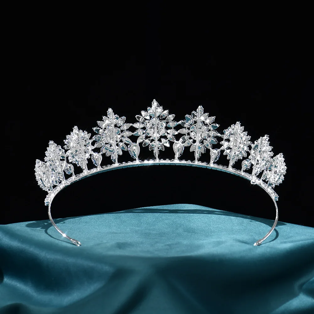 Luxury Tiaras Crowns For Bride Wedding Headdress CZ Zirconia Queen Crowns Bridal Headpieces Women Diadem Party Prom Hair Jewelry