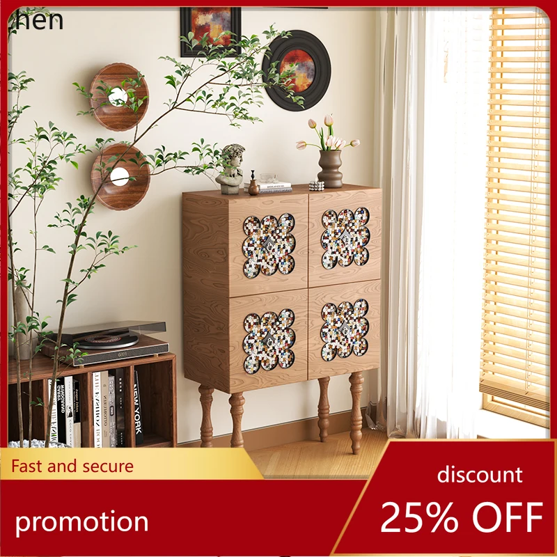 

CZ Solid Wood Cabinet Storage Cabinet Bedroom Home Living Room Wall-Mounted High-End Display Storage Cabinet