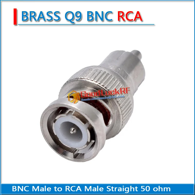 Hoge-Kwaliteit Q9 Bnc Male Naar Rca Male Connector Socket Plug Vernikkeld Messing Rechte Coax Rf Adapters Messing