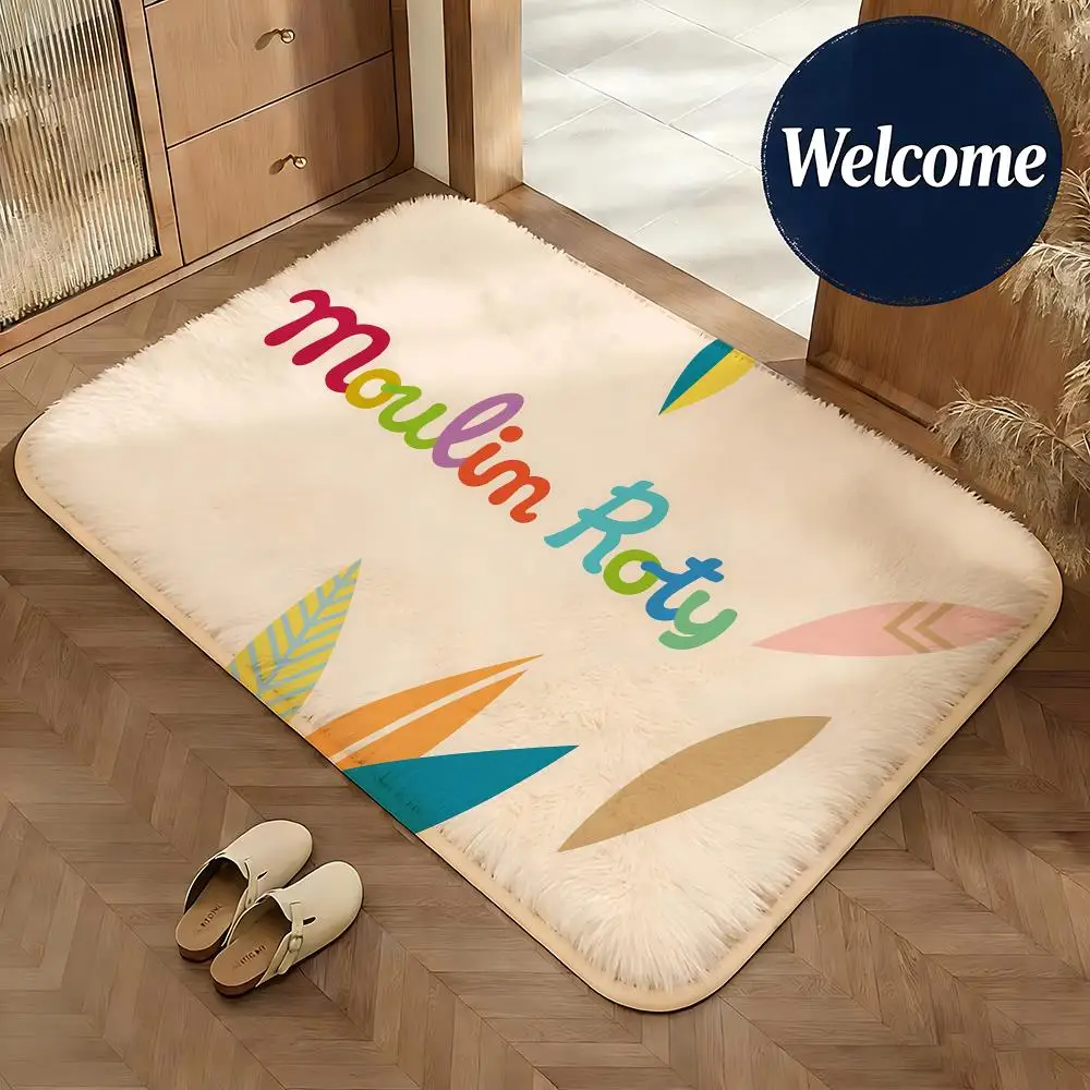 Soft Flannel Floor Mat Brand Moulin Roty Floor Mat Non-Slip Absorbent Doormat Bathroom Bedroom Home Decor Rug