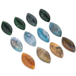2pcs Natural Stone Cabochon Dragon Pattern Agate Oval Cabochon Accessories for Jewelry Making DIY Necklace Handcrafts Pendant