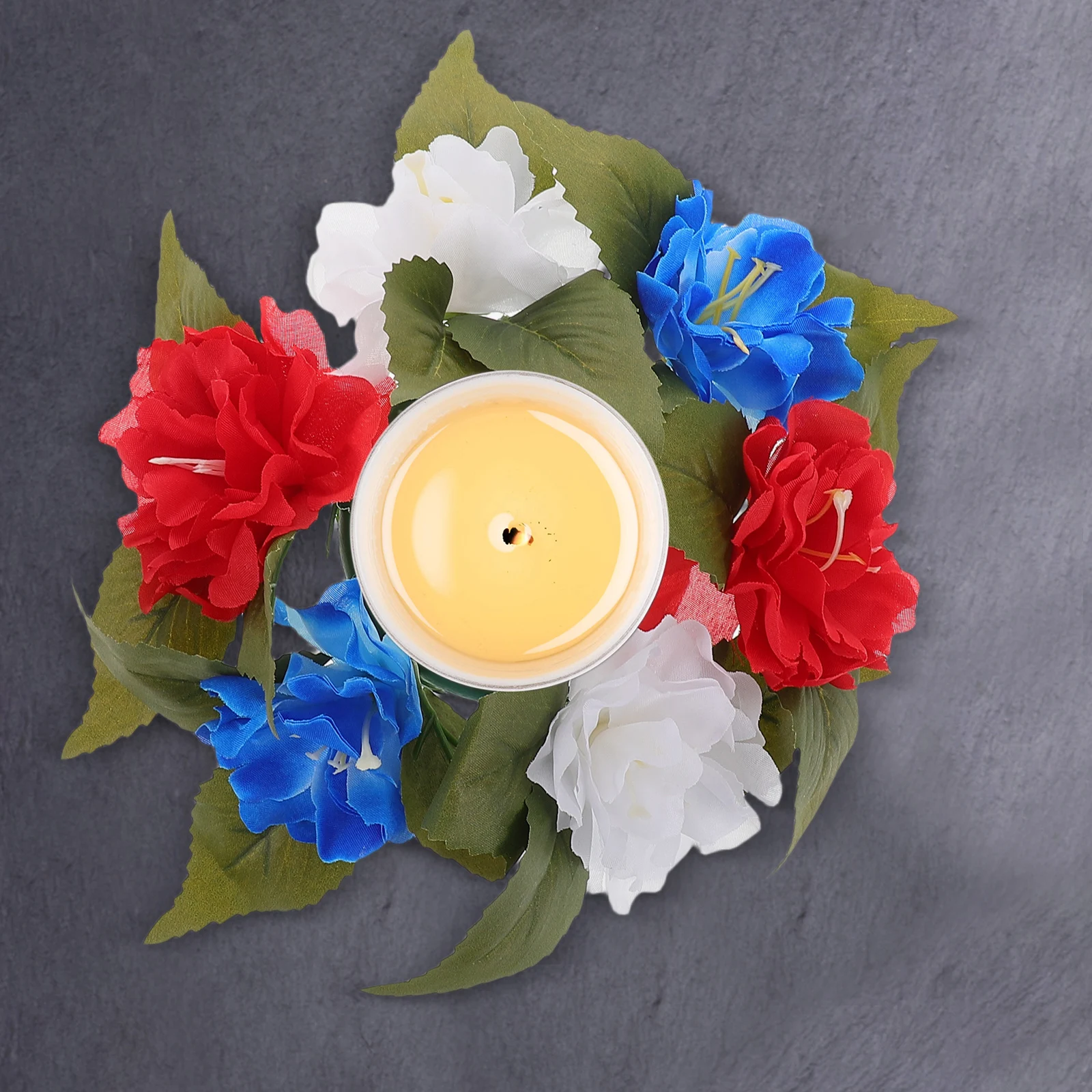 

Ring Wreath Artificial Flower Flowers Cloth for Centerpiece Dinner Party Candles