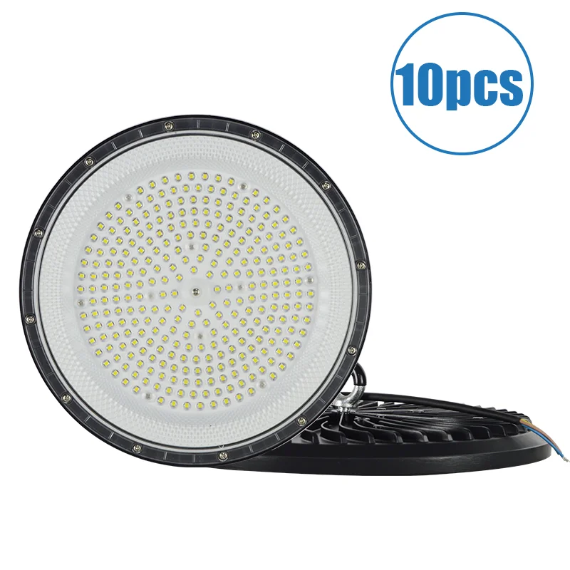 10PCS UFO LED High Bay Light 100W 150W 200W 150LM/W SMD3030 120° Beam Angle IP65 Waterproof Industrial Lamp 5000KDaylight