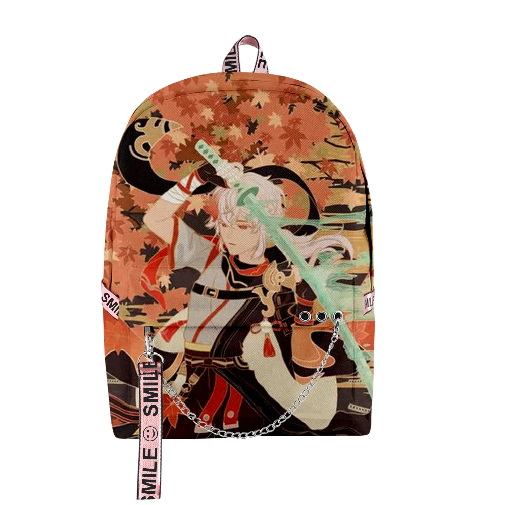 Harajuku Genshin Impact Kaedehara Kazuha School Bags Unisex 3D Print Oxford Waterproof Notebook multifunction Travel Backpacks