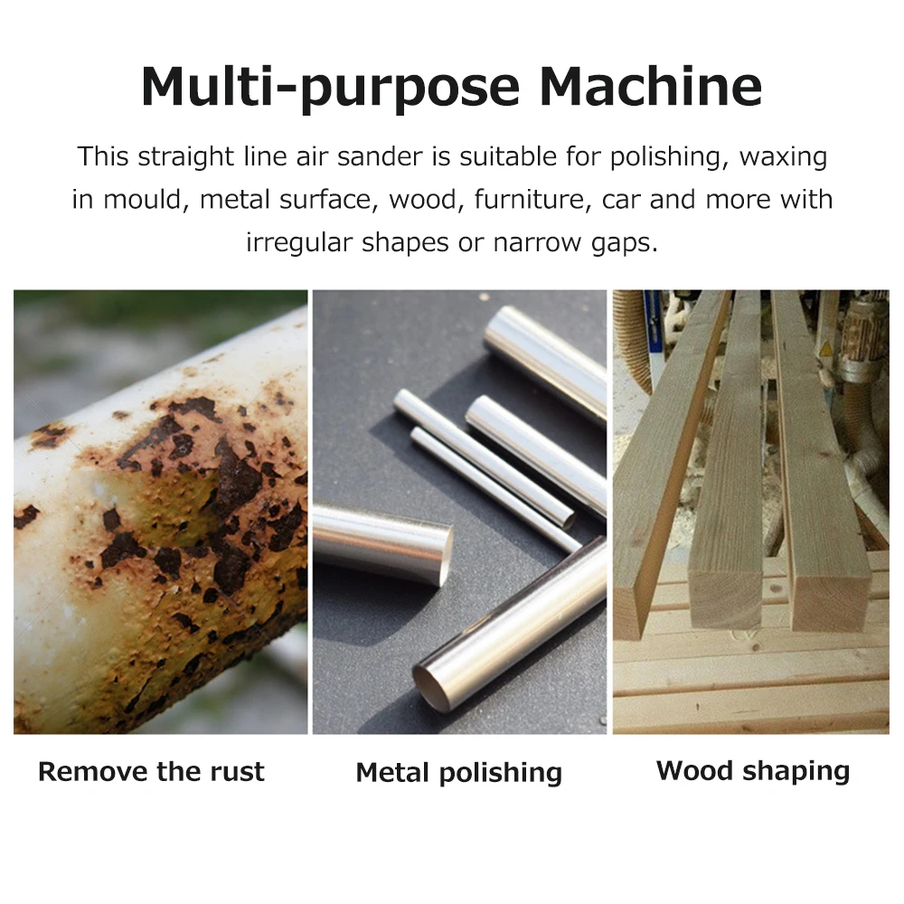 Mini Straight Line Air Sander Aluminum Alloy Body Paint Treatment Good Oxidation Resistance Easy To Operate Portable Polisher