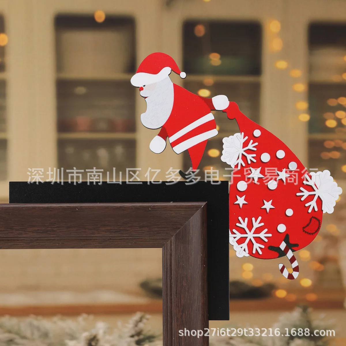 Christmas Door Frame Decorations Wooden Decorations Santa Claus Christmas Elk Wood Crafts Christmas Decorations Navidad Pendant - Image 6