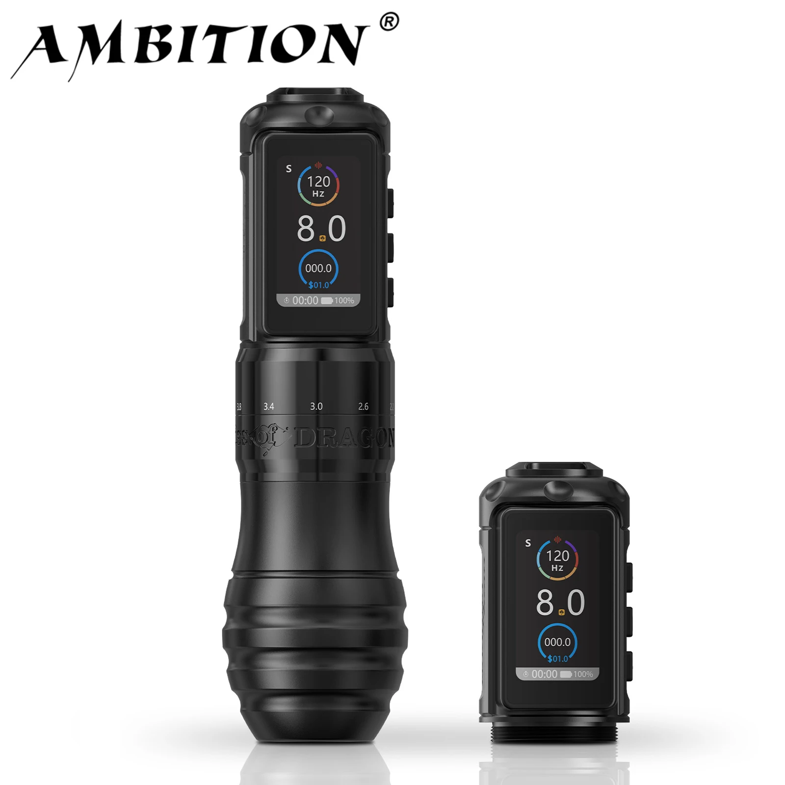 

Ambition Traveler-T2 Adjustable Stroke 2.2-4.2mm Wireless Tattoo Machine with 42mm Grip 2000mAh Battery Capacity Tattoo Supply