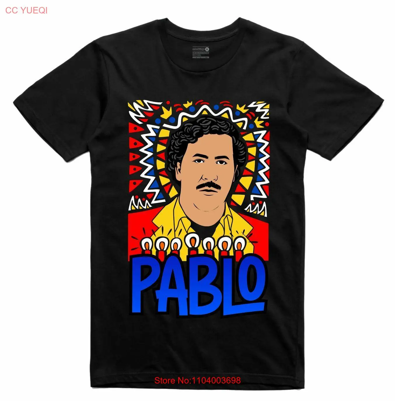 NEW Streetwear on Demand PABLO MEMORIAL CANDLES BLACK Tee Shirt SMALL-3XLARGE