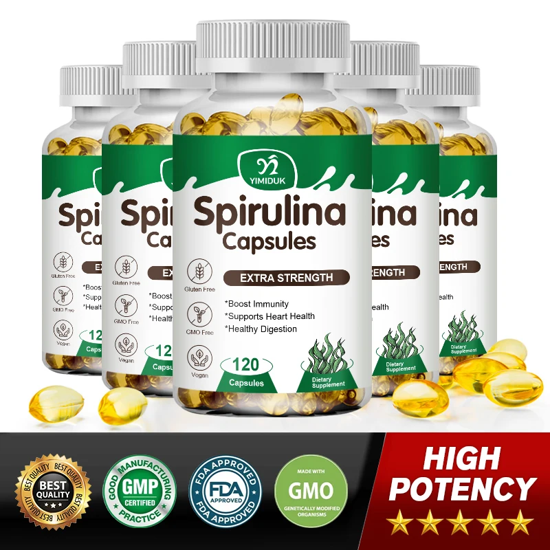 

Spirulina Capsule Protein Supplements Antioxidant Activity to Support Detox and Cardiovascular Health Immune Products