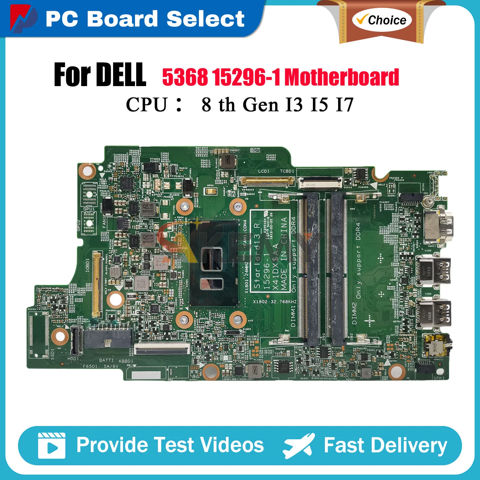 

Материнская плата для ноутбука Dell Inspiron 13 5368 7368 15 5568 7569 7778 15296-1 CN-0H95D5 0C1HX7 0JV40X 0P380 Вт 100% полностью протестирована