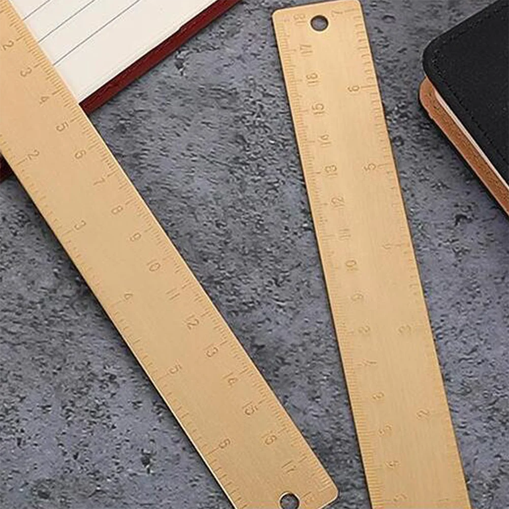 

Brass Straight Ruler 15Cm Double Scale Measuring Ruler Bookmark Metal Drafting Tool Drawing Supplies Office School Instruments