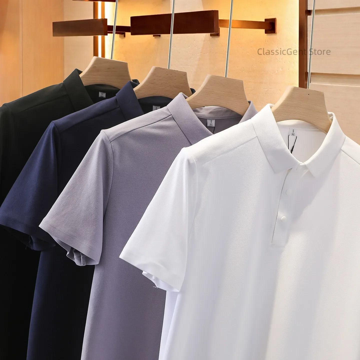 Europe, America, there are large sizes, men's summer thin breathable short-sleeved POLO shirt