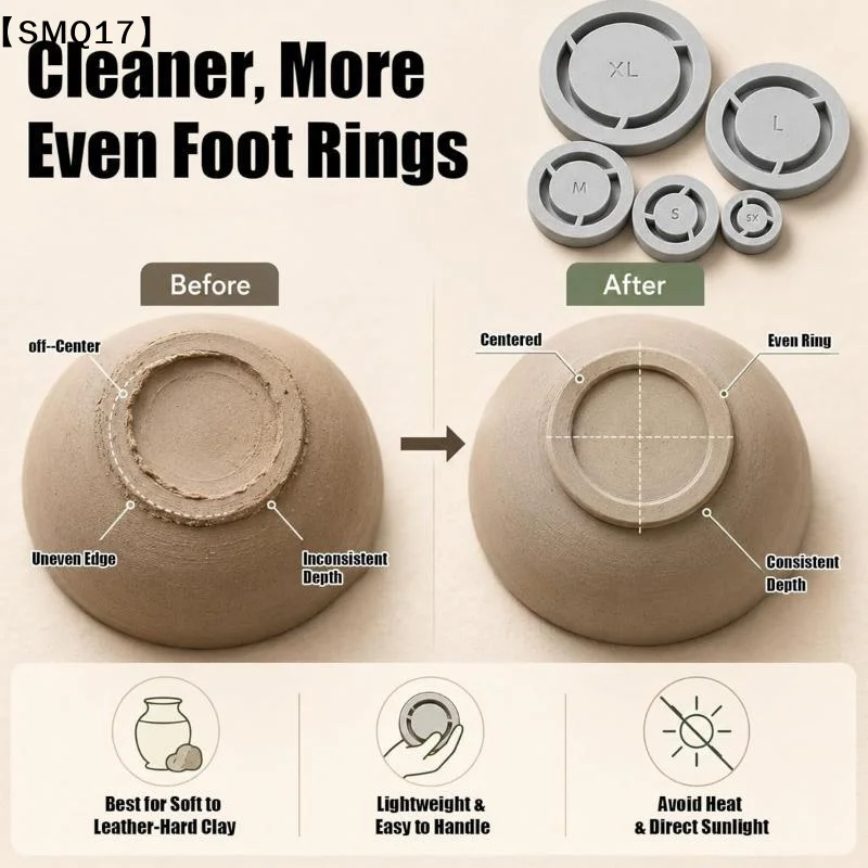 5 Sizes Pottery Foot Ring Template Consistent Base Ring Mold Lightweight Ceramic Clay Trimming DIY Ceramic Making Supplies【SMQ】