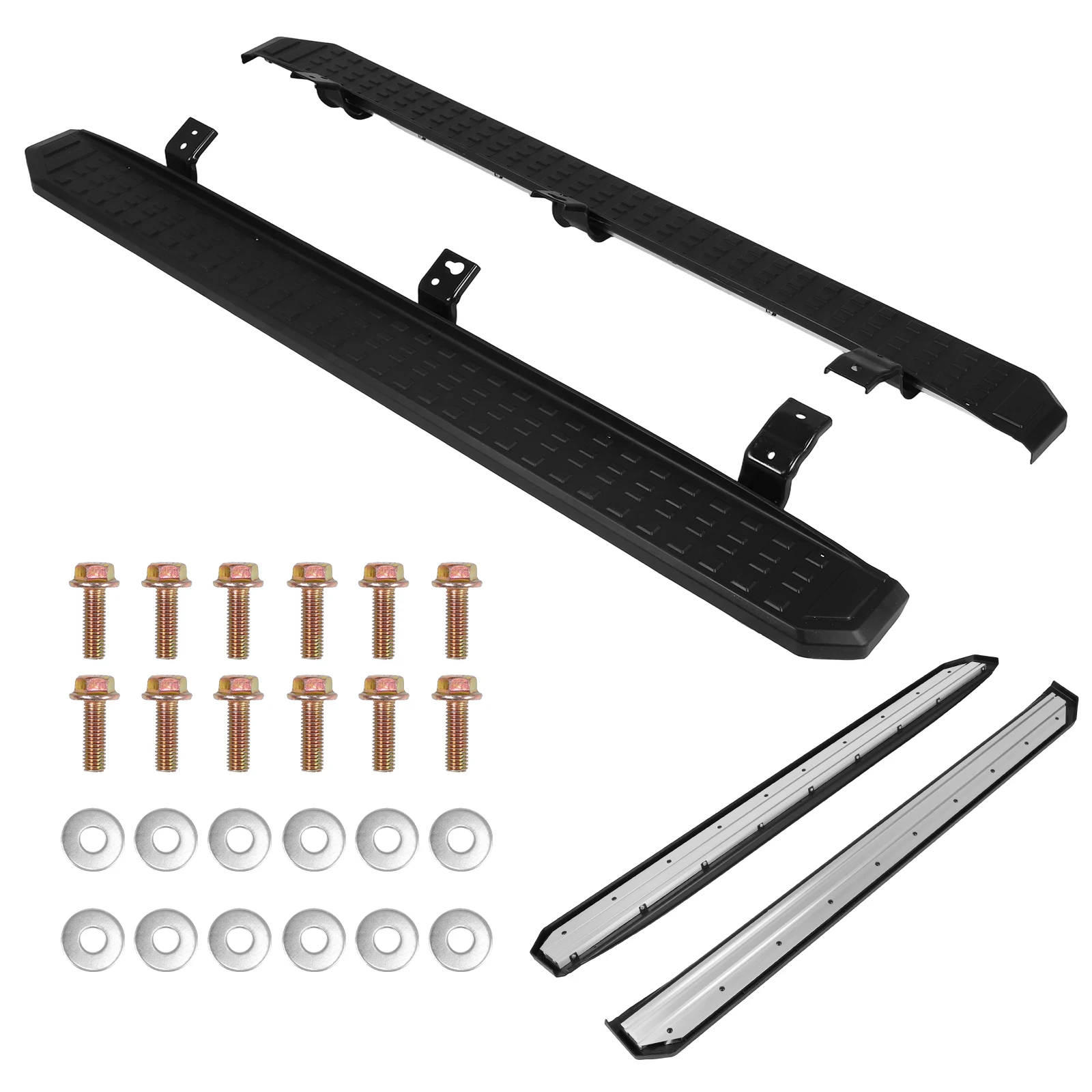

2Pcs 7.87 Inches Running Boards Compatible for Toyota 4Runner N500 2025 2026 Side Step Rails Aluminum Alloy Nerf Bars