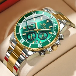 Multifunctional Mens Quartz Watch Luxury Water Night Glow Business Style Diver Series Stainless Steel Leisure Fashion Wristwatch