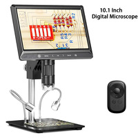10.1'' Digital Microscope Full View 1920P Coin Microscope with 28 LEDs USB Professional Electron Microscopios For Repair 3000mAH