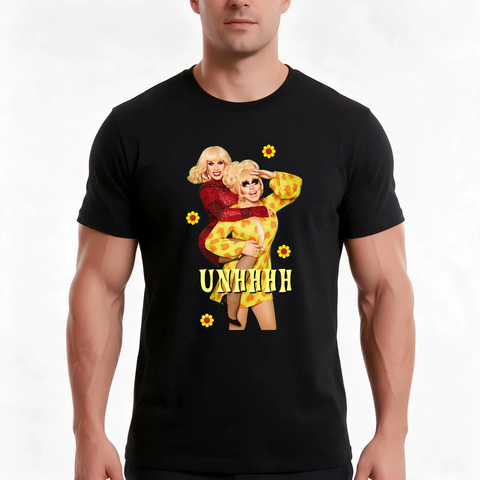 unhhhh _lt_3 T-Shirt, Summer Casual Cotton Tee, Oversized Streetwear Tops, Vintage Graphic Print, Loose Fit Short Sleeve