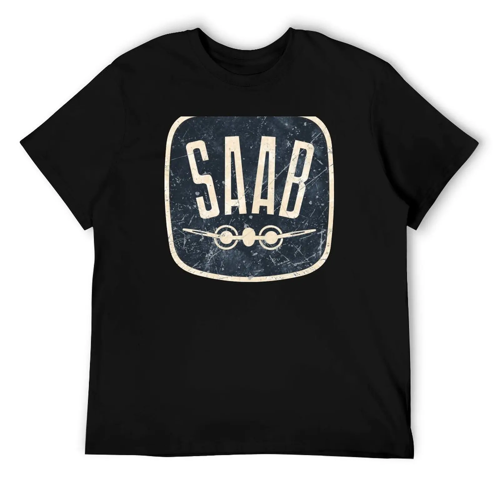 

SAAB Car Vintage Retro Logo T-Shirt graphic t shirts for man black cotton t-shirt plain for man package T-Shirt