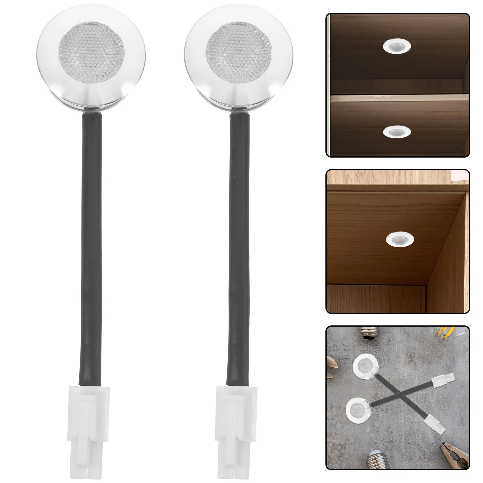 2pcs Range Hood Light DC 12V Range Hood Accessories Round LED Lights For Cabinets And Wine Racks Kitchen Hood Light Bulb LED