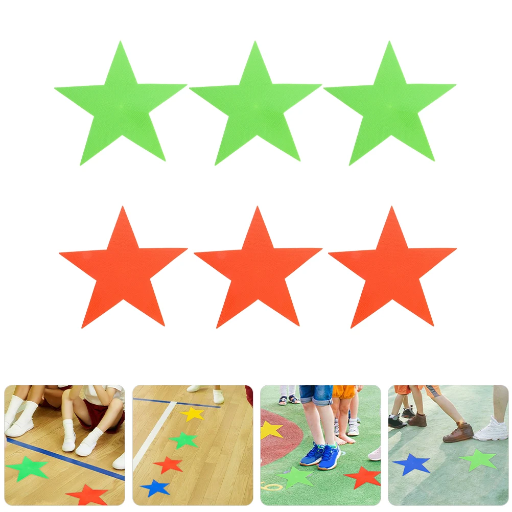 

6pcs Star Shape Carpet Markers Floor Spot Markers For Home Gym Training Flat Site Marking Pads Football Basketball Tennis Sports