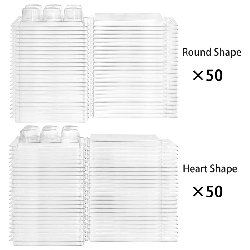 A26F-100 حزمة قالب صدفي تذوب الشمع 6-تجويف Clearmold حاوية تذوب الشمع البلاستيكية الفارغة لتقوم بها بنفسك تذوب الشمع والقلب والجولة #4