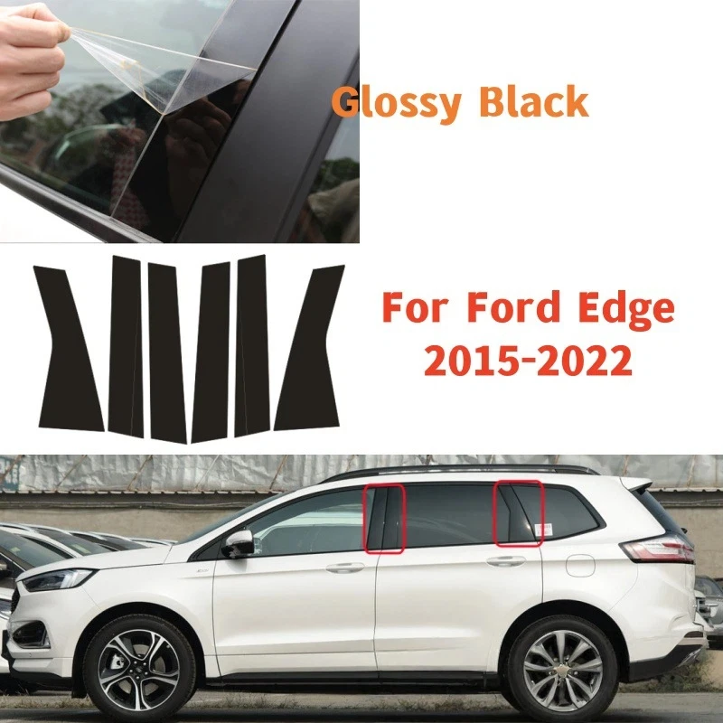 

For Ford Edge 2007-2024 8PCS Window Trim Covers Center Film Column B C Pillar Posts Sticker Car Accessories