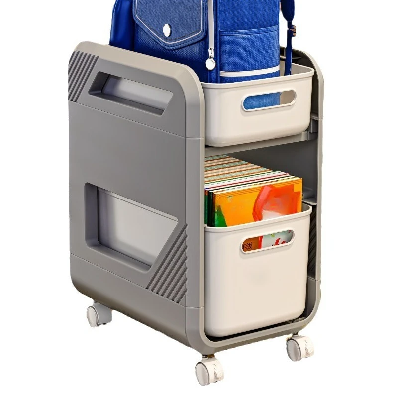 School bag rack removable trolley household multi-layer book storage rack