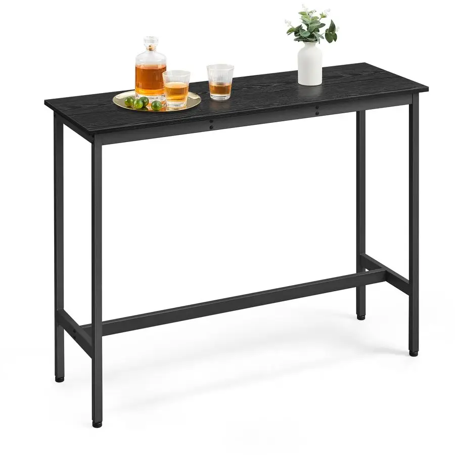 

Bar Table, Narrow Long Kitchen Dining Table, Sturdy Metal Frame, Industrial, 15.7 x 47.2 x 35.4 Inches, Ebony Black and Ink Bla