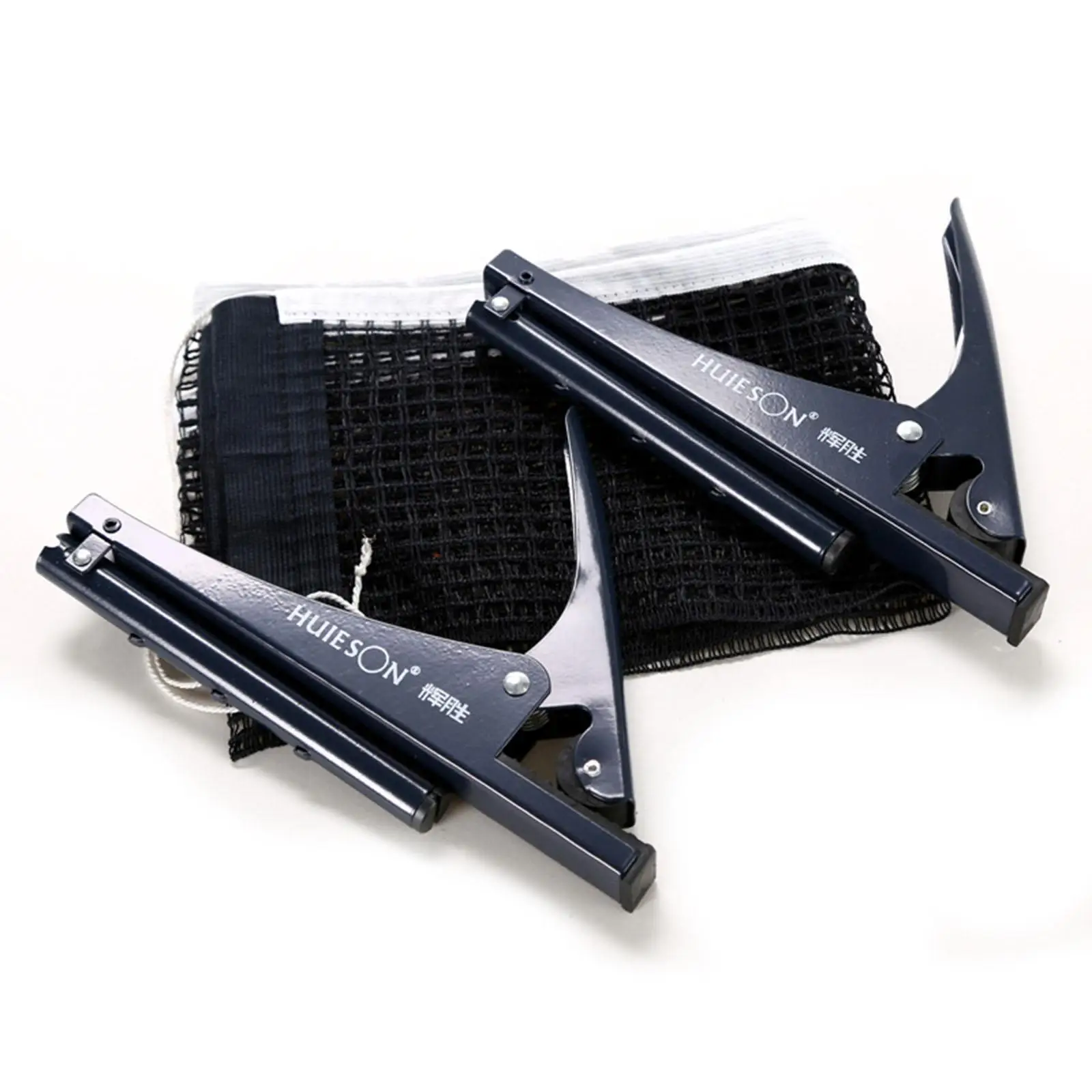Folding Spiral Ping Pong Net and Post Kit Professional Clamp Fixture Desk Tennis Equipment Portable for Table Tennis Play