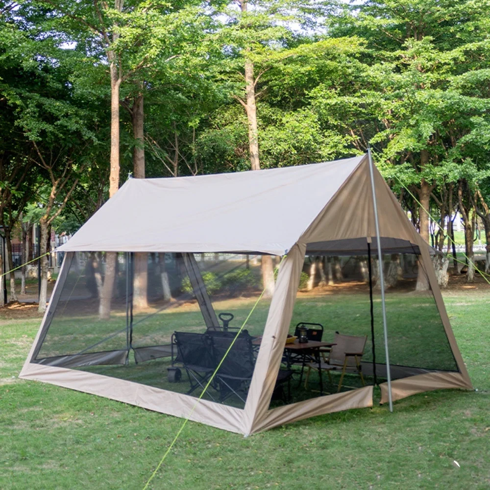 

Outdoor Camping Tent Summer Anti-mosquito Tent Family Travel Tent 5-8 People Awning Sun-proof Rainproof Pergola Playing Tent