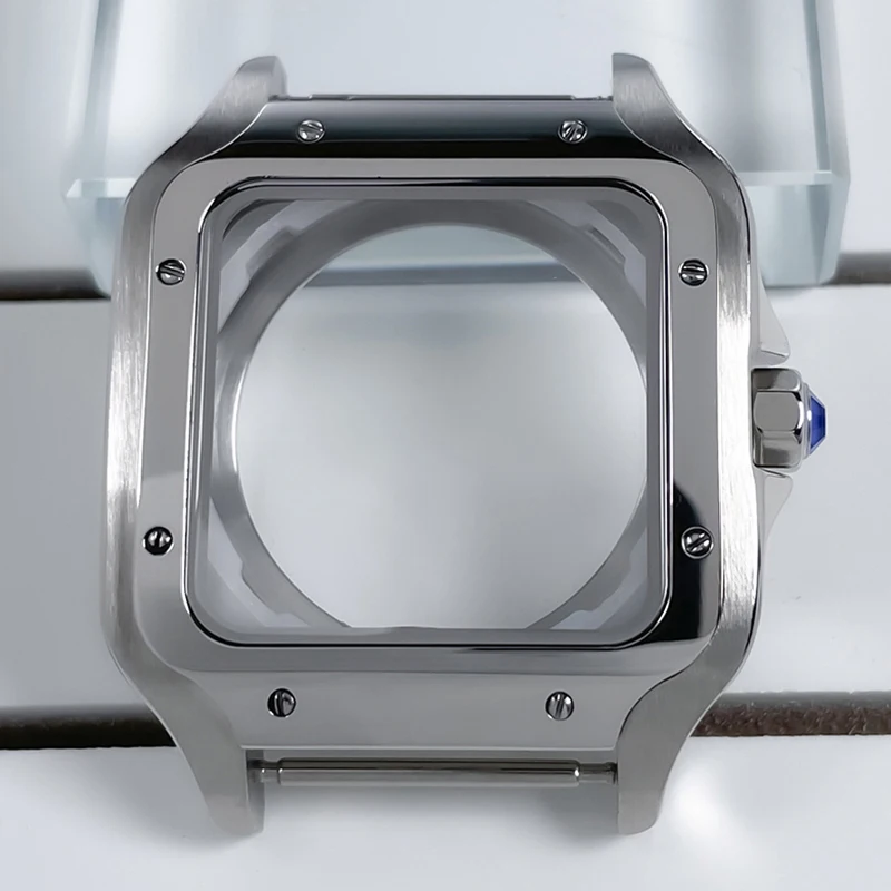 38mm NH35 Vierkante Kast Zwart Goud Roestvrij Staal Modificatie Onderdelen Voor SKX Mod Accessoires Fit Santo Case NH35 NH36 Beweging - afbeelding 1