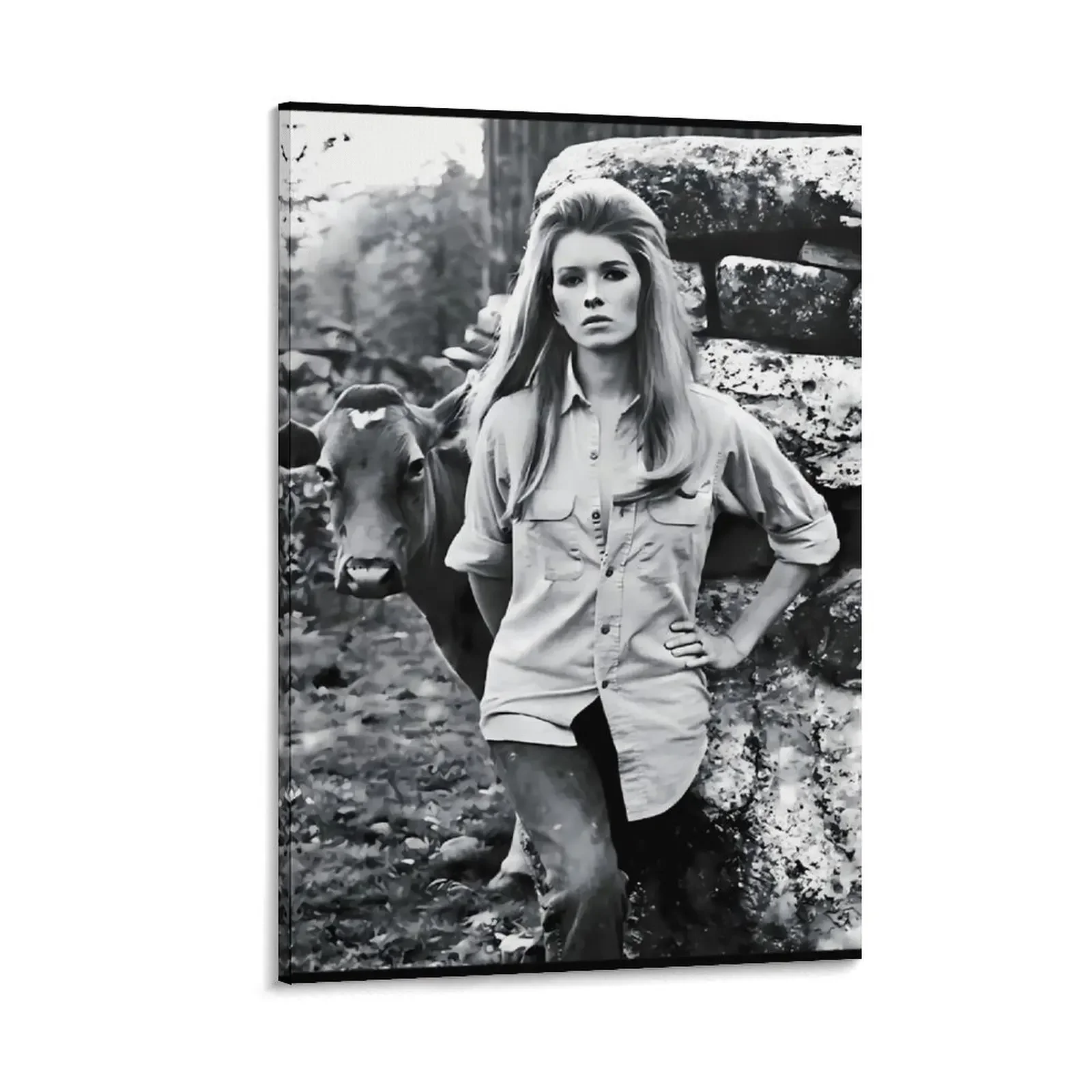 

A cow and young martha stewart \t Canvas Painting fashion wall paintings Wall decoration poster Decoration for home