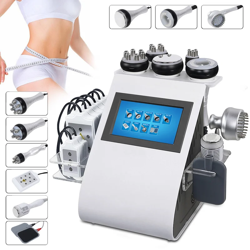 Professional 9 in 1 Ultrasonic Cavitation Machine with Lipo Laser Face Lift Device Handheld 40K Radiofrequence Body limming Fat