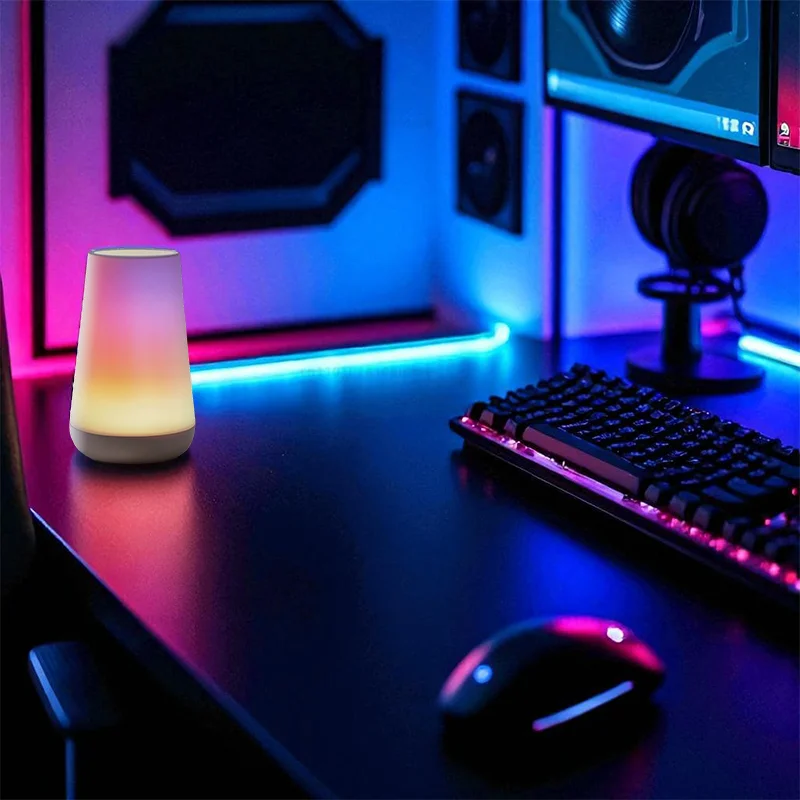 Nachtlicht mit 13 Farbwechseln, Fernbedienung, Touch-USB, wiederaufladbar, RGB-Nachtlampe, dimmbare Lampe, tragbare Tisch-Nachttischlampe