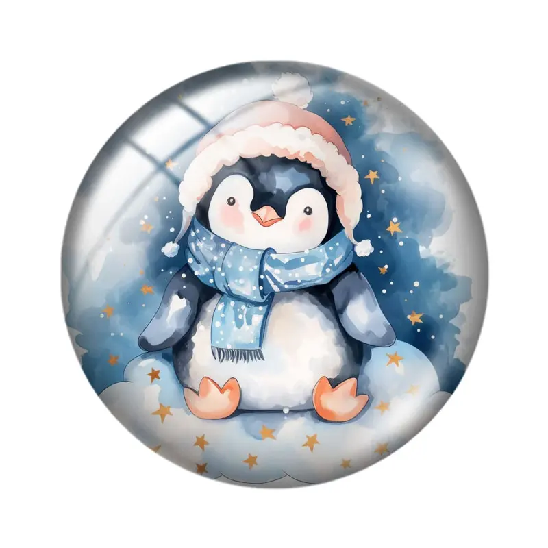 طفل البطريق Clipart حزمة 10p 12 مللي متر/18 مللي متر/20 مللي متر/25 مللي متر صورة مستديرة الزجاج كابوشون ظهر مسطح صنع النتائج مجوهرات #3