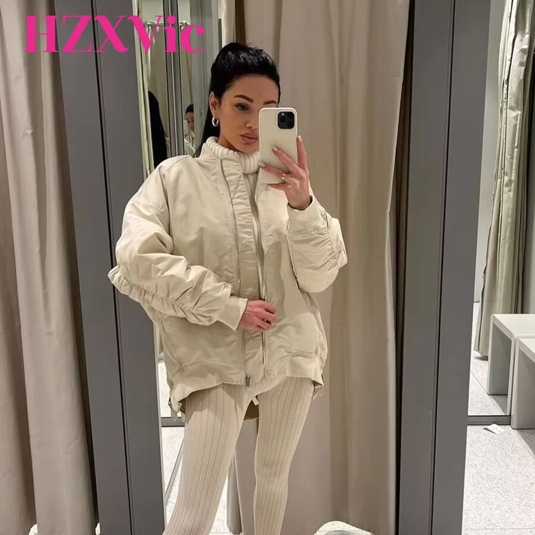 

HZXVic Women's Autumn And Winter European And American Style Loose Zipper Versatile Cotton Jacket,Cotton Jacket,