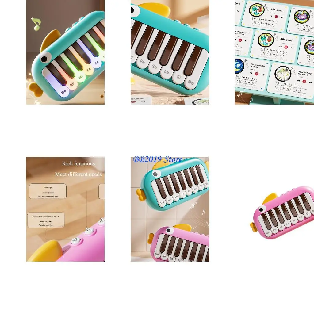 

Q0KB Plastic Miniature Piano Instrument Toy For Kids Portable Music Toy With Multi Function Mode for Toddler Travel Friendly