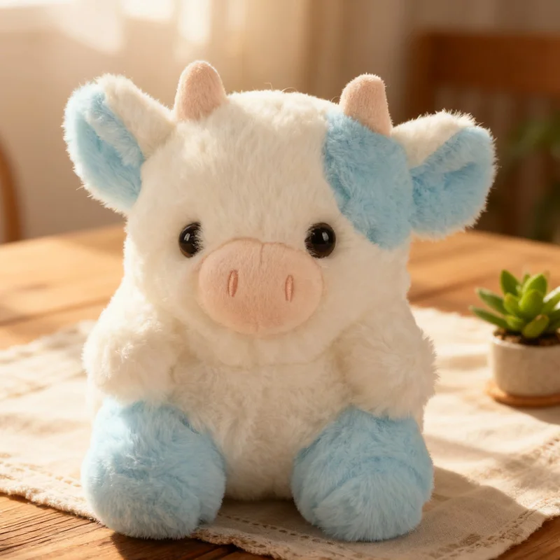 Juguetes de peluche de vaca lechera de 20cm, muñecos de animales súper suaves y agradables para la piel, artículos decorativos de escritorio exquisitos, regalos de cumpleaños para amigos
