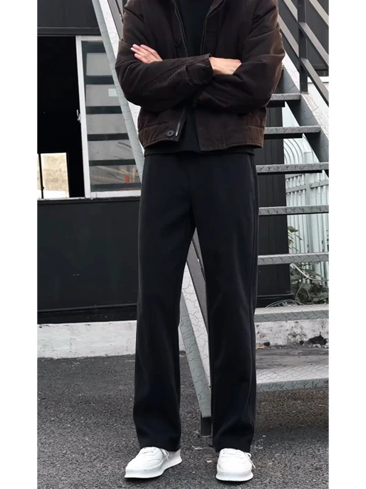 

Cleanfit Men's Bla Casual Fce Lined Sweatpants mid Waist Loose Fit Long Pants Heavyweight Spor Autumn Winter Trousers