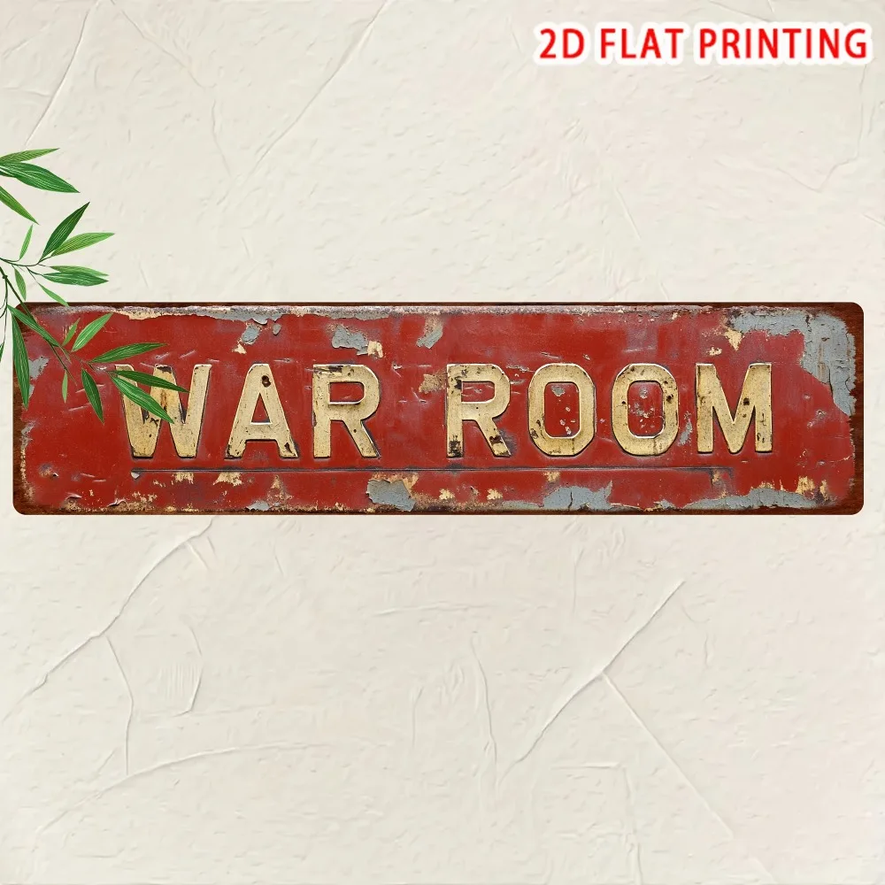 لافتة قصدير معدنية لغرفة الحرب الرجعية ثنائية الأبعاد - ديكور مبتكر مسطح 4 × 16 بوصة ثنائي الأبعاد، لوحة فنية جدارية لمرآب المزرعة #2