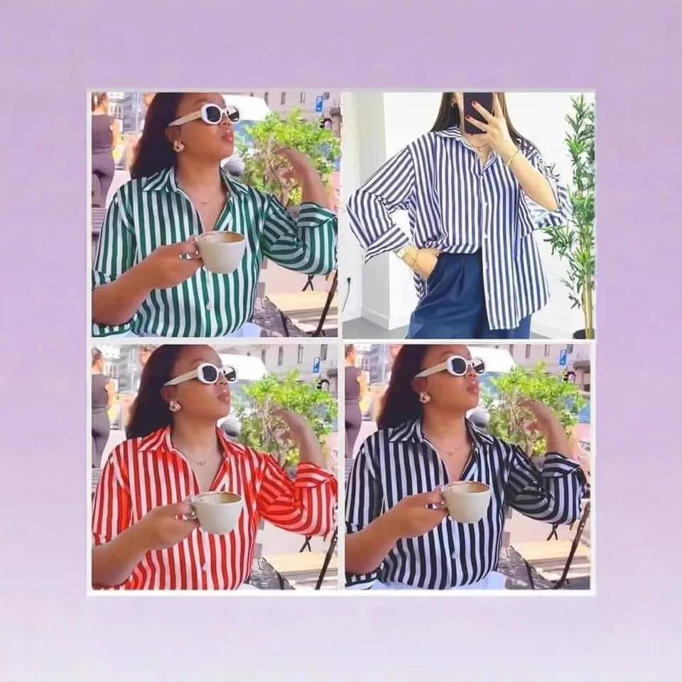 

For Man Shirt Long Sleeve Digital Print Striped Collared Button Down Shirt Oversized Fit Green And White Casual Lightweight