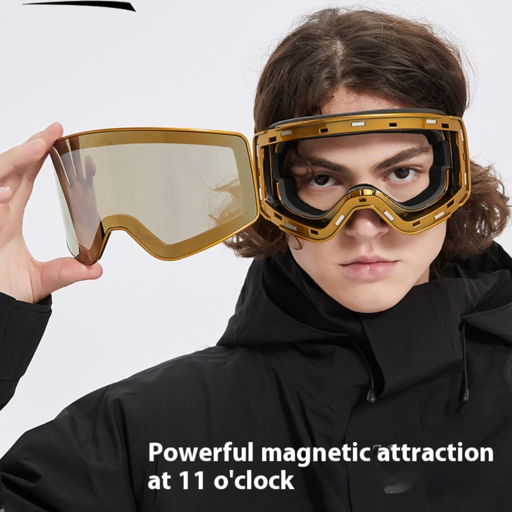 PRO Winter Professional Ski Goggles Cylindrical large field View Men's and women's snowboard Double layered anti fog ski Goggles