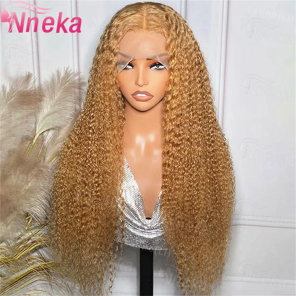 

Кудрявый парик медово-русого цвета из натуральных волос, 13x4, с глубокой волной, фронтальный парик для женщин, 13x6, HD парик с водной волной и кружевной передней частью # 27 цветных париков длиной 36 дюймов