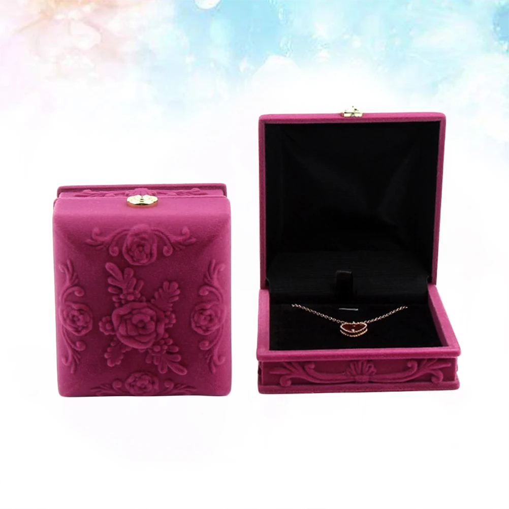 

Jewelry Box ganizer Storage Case Gifts Roses Display Durable Material Embossed Design Protective Pad Birthday Christmas Present
