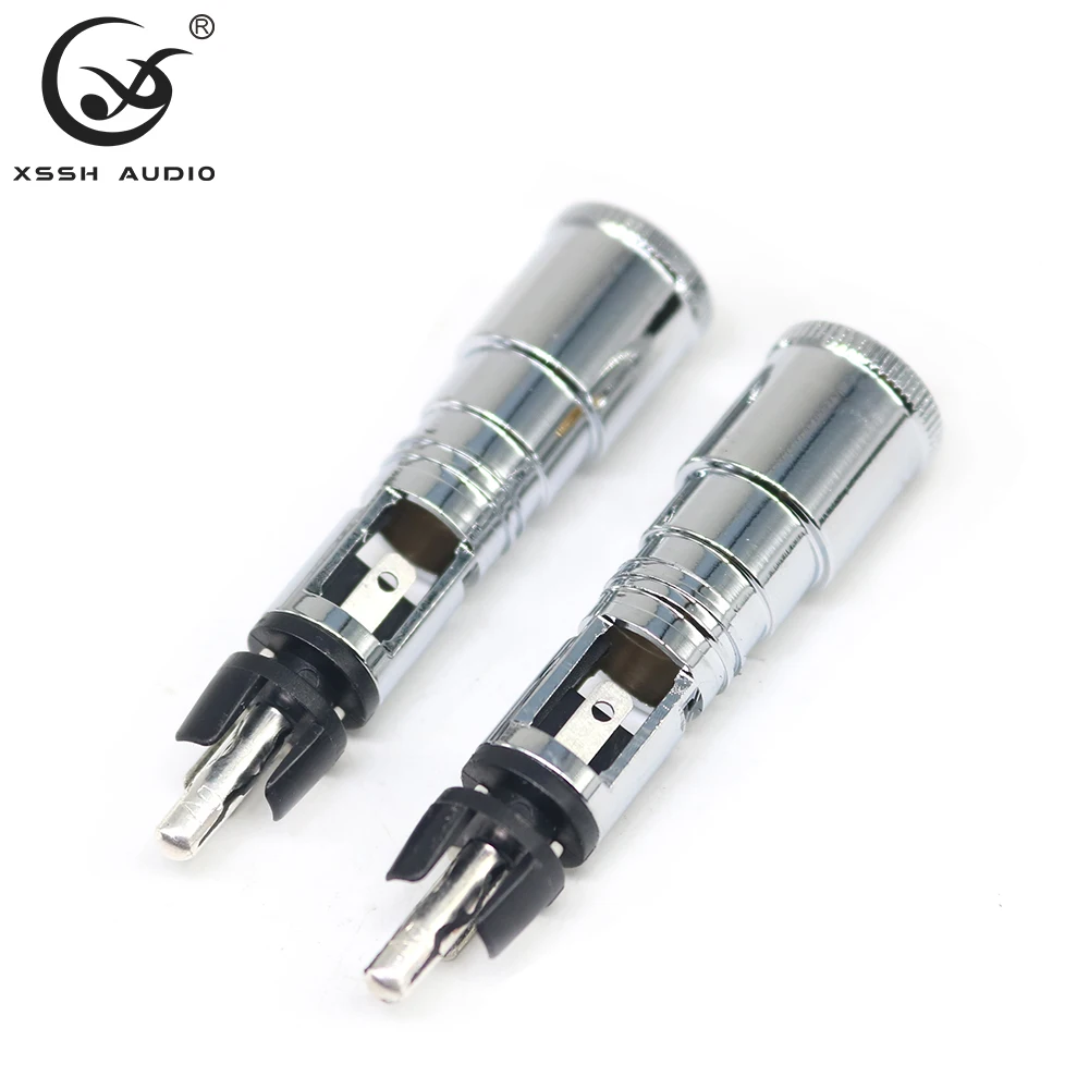 8pcs RCA 0152AG XSSH 오디오 YIVO 하이 엔드 HIFI DIY 실버 도금 남성 오디오 RCA 플러그 커넥터 잭 오디오 케이블 코드