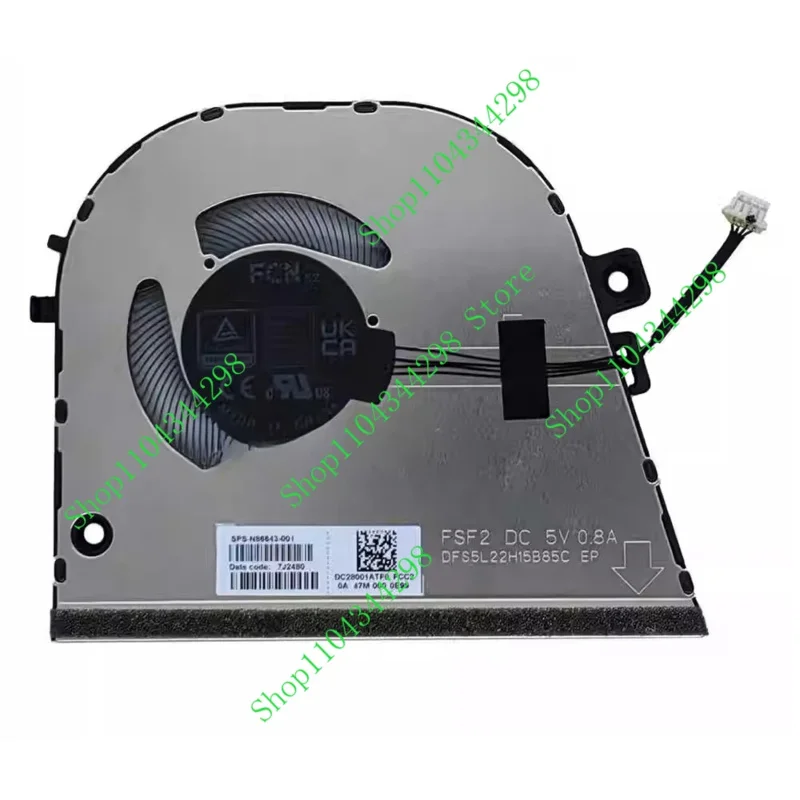 PJSE CPU Fan For HP 16-AC 16-AD Envy x360 2-in-1 16t-ac000 16-ac0023dx 16-ad0097nr TPN-C174 N86643-001 Laptop Cooler Radiator