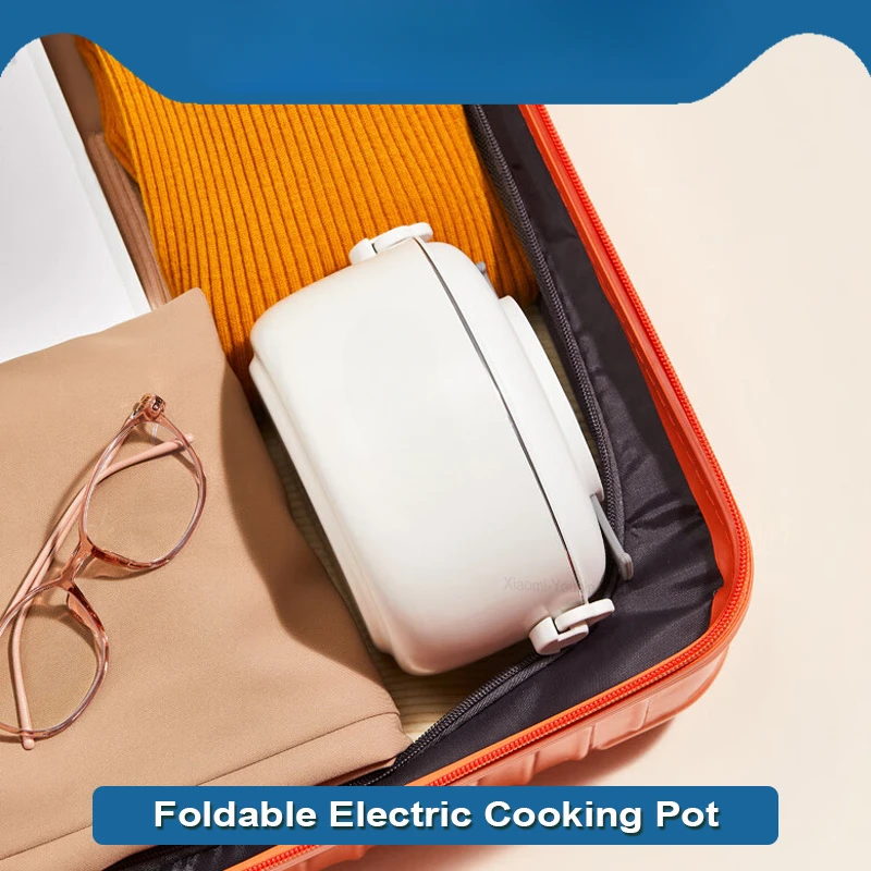 1,2 L para viaje, de 220V olla caliente, sartén multifuncional plegable portátil, Multicooker, electrodoméstico